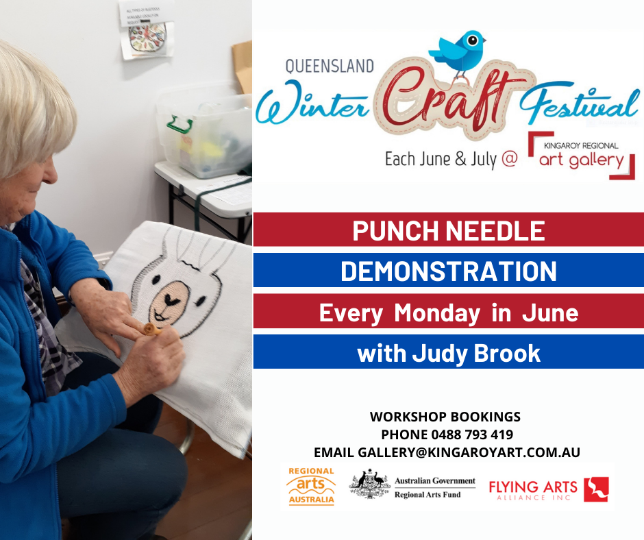 Punch Needle Demonstration with Judy Brook every Monday in June 2022